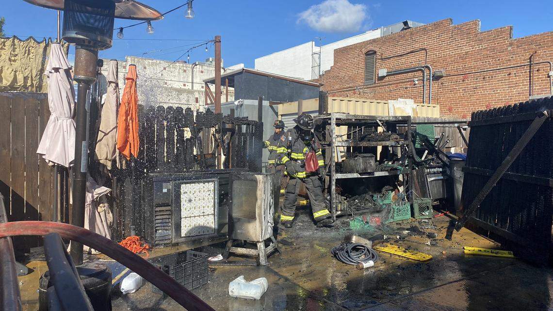Fire behind downtown SLO bar threatens buildings, burns fence and equipment