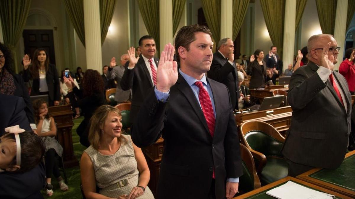 Assemblyman Jordan Cunningham at his first swearing-in ceremony.