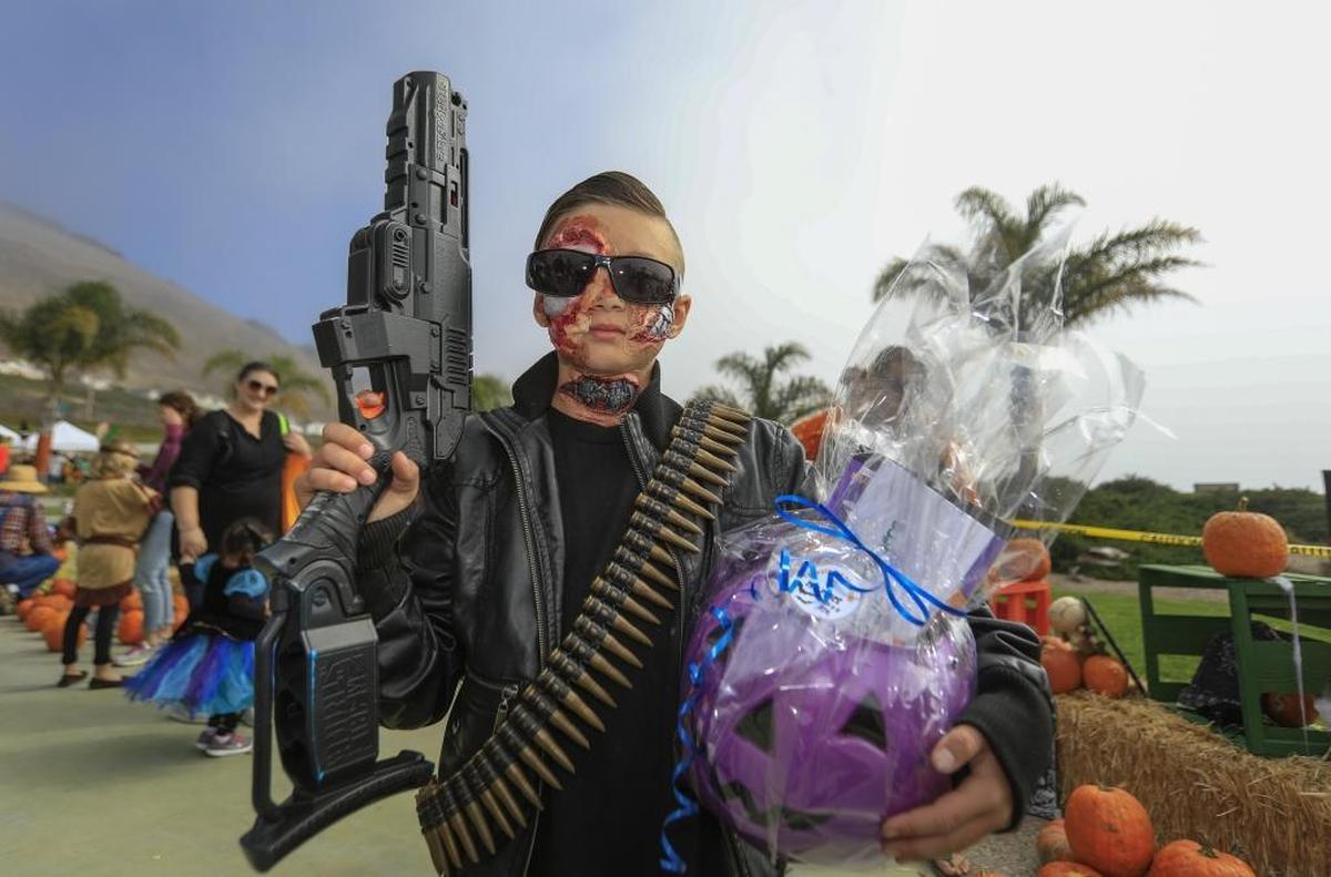 Grayson Johnston, 8, of Santa Maria, took first-place in the 6-11 age group for his Terminator costume at the 2017 Pumpkins in the Park in Pismo Beach.