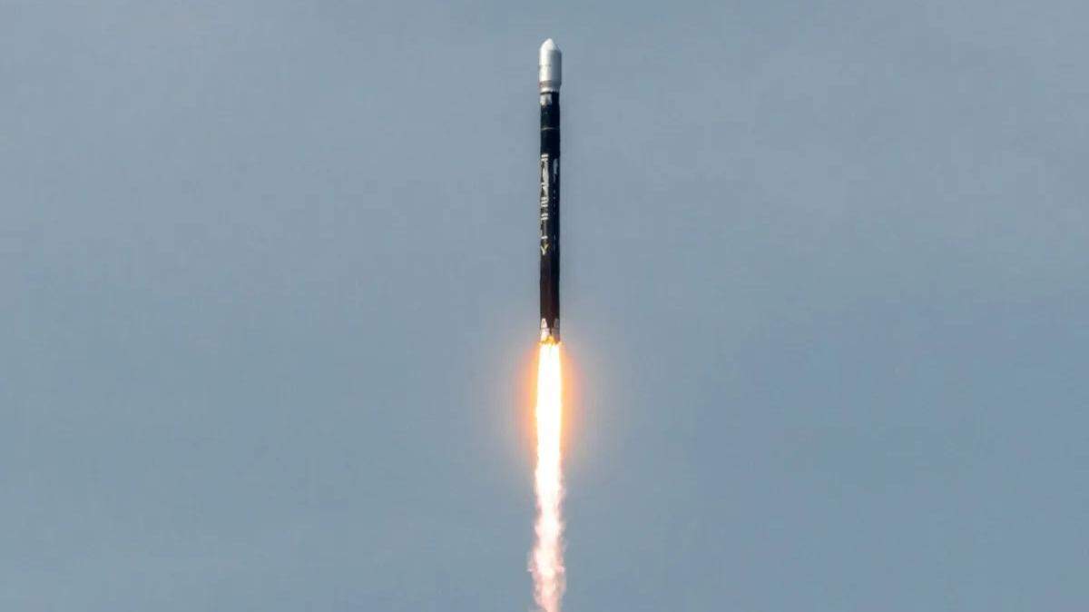 A Firefly Aerospace Alpha rocket climbs away from Space Launch Complex-2 at Vandenberg Space Force Base on Friday morning, Dec. 22, 2023, after a two-day delayed blamed on weather.