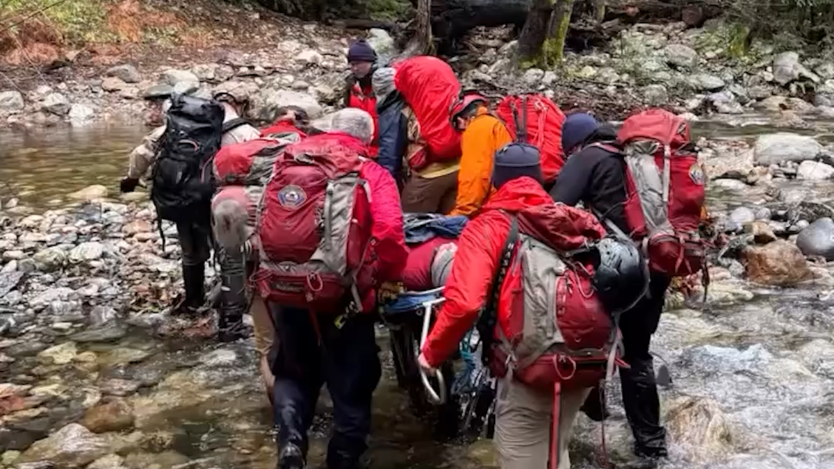 A team of rescuers hiked 16 miles to locate a sick hiker in the Ventana Wilderness near Big Sur and carry him to safety on Monday, Dec. 30, 2024.