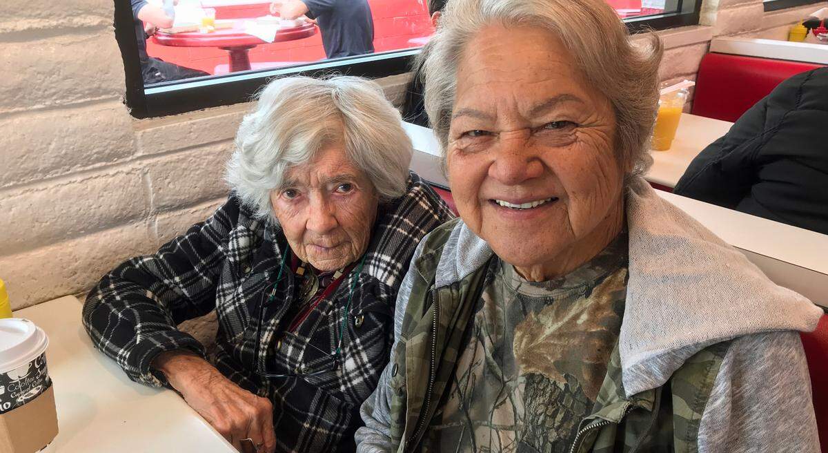 Betty O’Connor, at left, and Yvonne Hampton often get together at Frank’s Famous Hot Dogs in San Luis Obispo, where they’ve dined since 1972. Hampton said Frank’s is “fast, good, easy, reasonable and friendly.”
