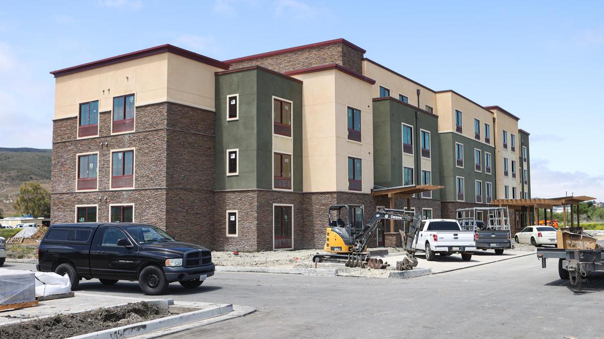 TownePlace Suites Hotel, a 114-extended stay room hotel, with 4-stories, and a pool, is under construction near Highway 101 (next to San Luis Ranch).