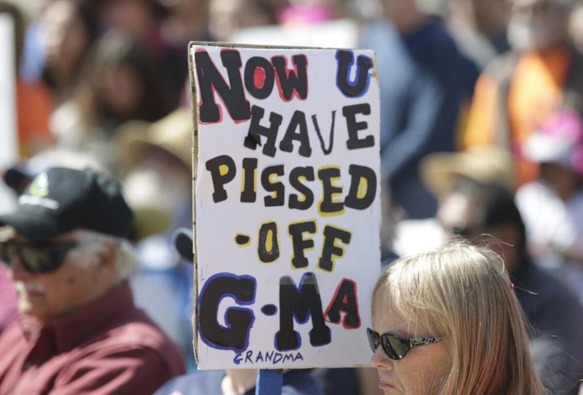 The March for Our Lives began in Mitchell Park in San Luis Obispo, Saturday, March 24, 2018 and wound its way around downtown San Luis Obispo.