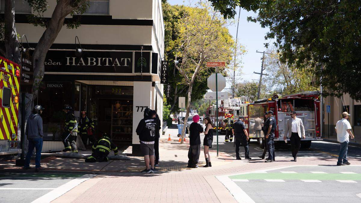 A structure fire at 781 Marsh St. in downtown San Luis Obispo briefly shut down the street on May 14, 2025.