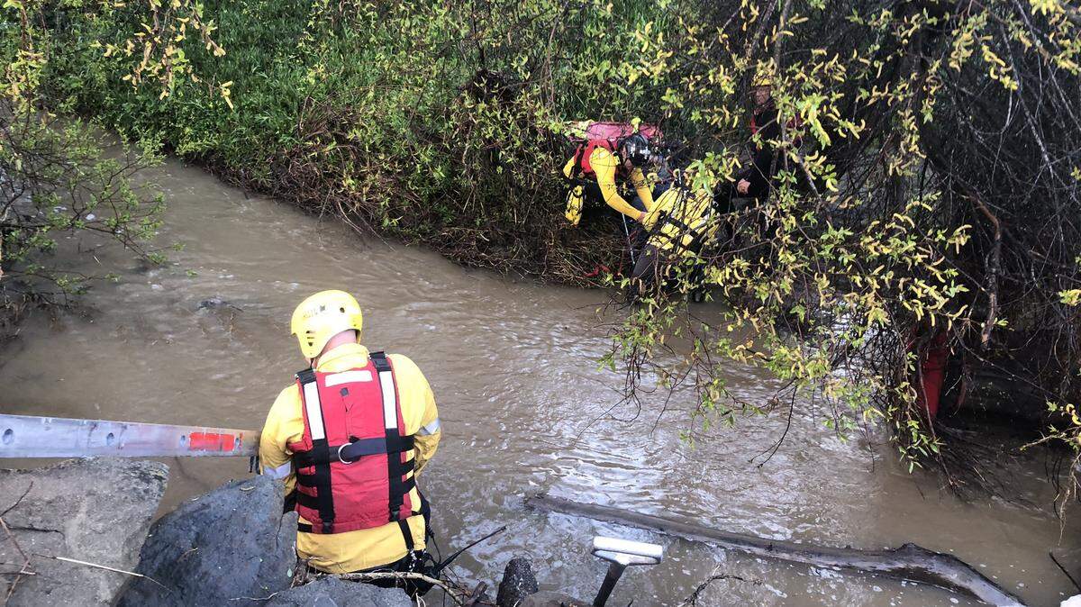 After a vehicle drove into a creek in Arroyo Grande, Cal Fire officers rescued the driver and passengers from the creek.