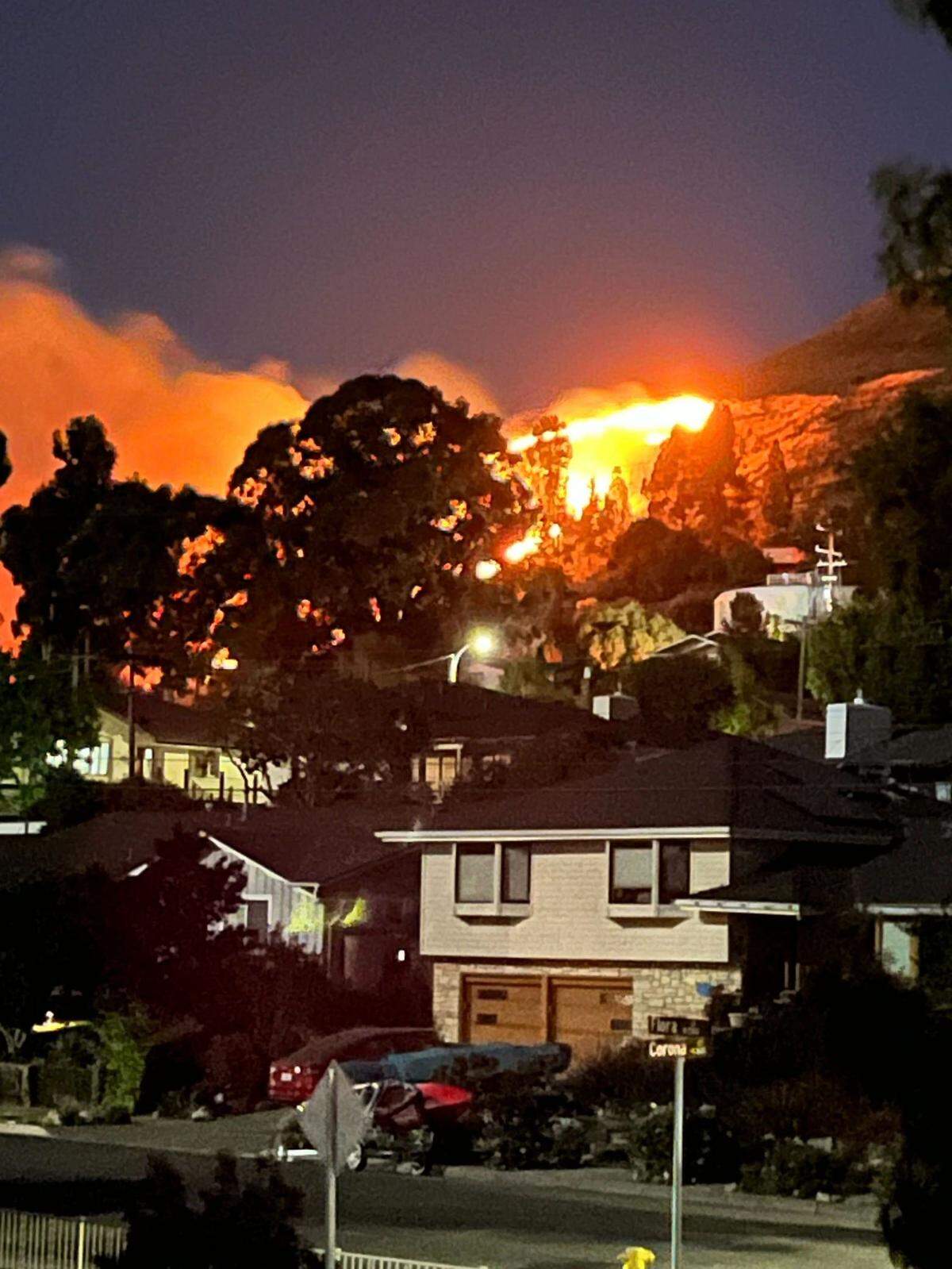 An early morning fire on the hill behind Bishop Street burned 50 acres and forced evacuations in San Luis Obispo on Tuesday, Aug. 20, 2024.