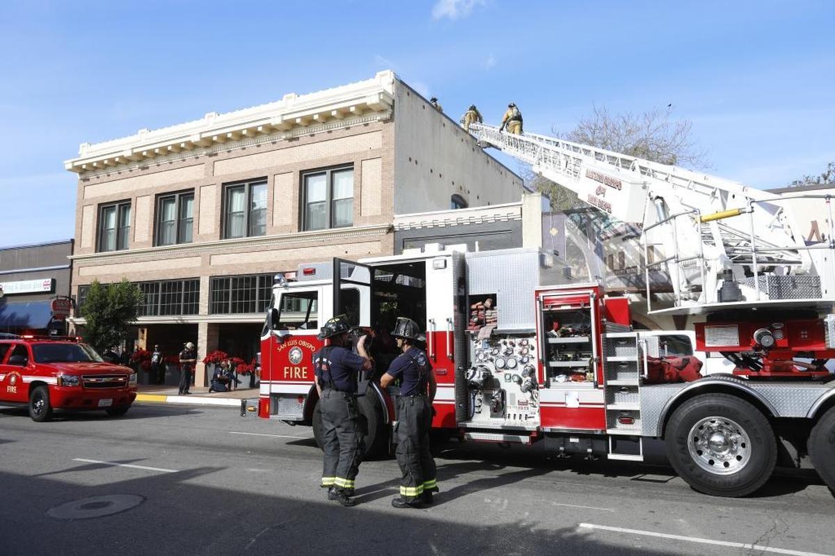 San Luis Obispo firefighters respond to a fire at SLO Brew at 736 Higuera St. City firefighters were among the city's highest earners in 2017.