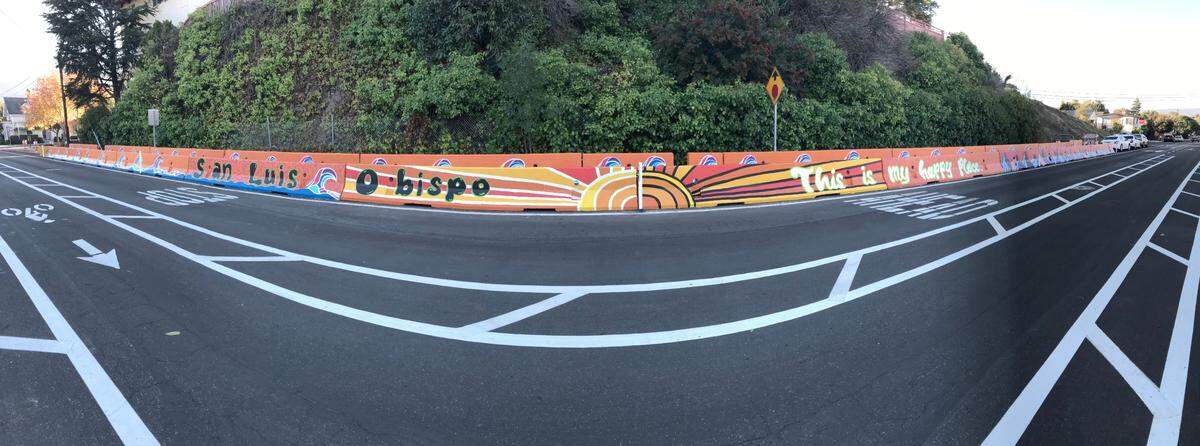 The completed art work of the Pismo Street Pedestrian Trail.