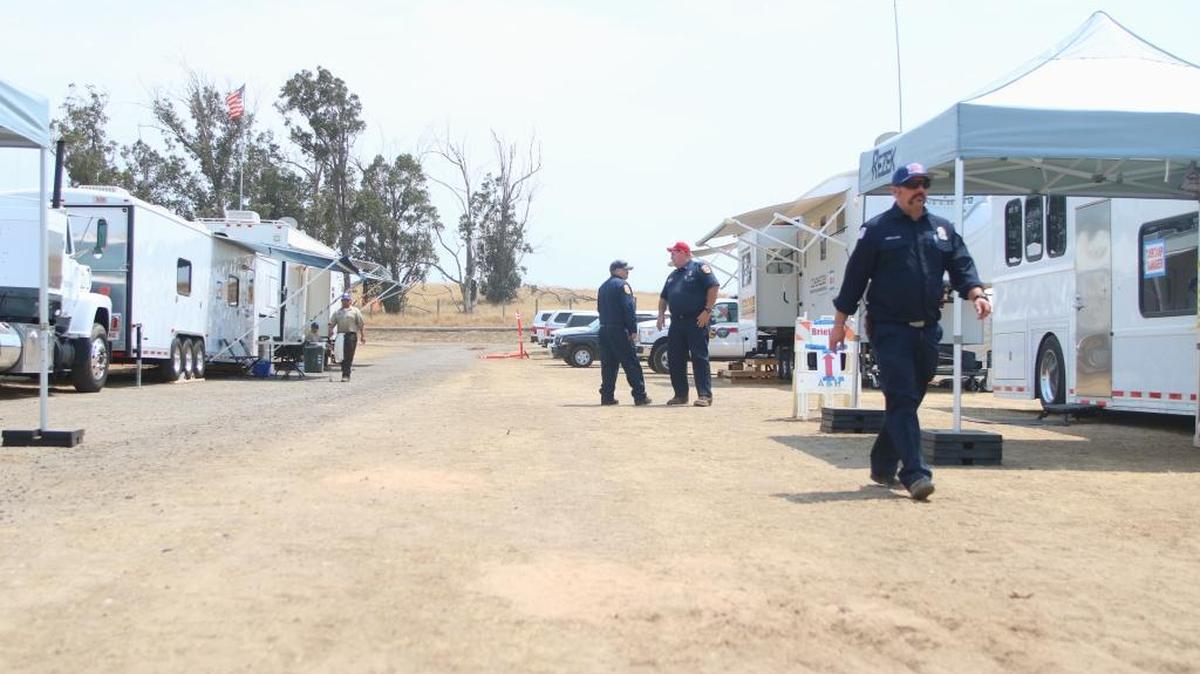 Cal Fire has set up a ‘city’ for fire crews at the Santa Maria Elks Rodeo Grounds. It’s the epicenter of its efforts to battle the Alamo Fire.