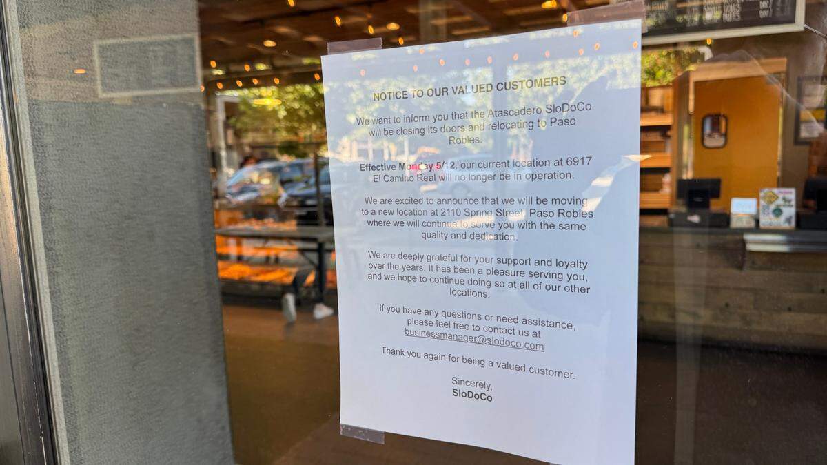 Popular San Luis Obispo County doughnut chain SloDoCo is closing the doors of its Atascadero location, but North County fans won’t be without their sweet treats for long as the business plans to open a new shop in Paso Robles.