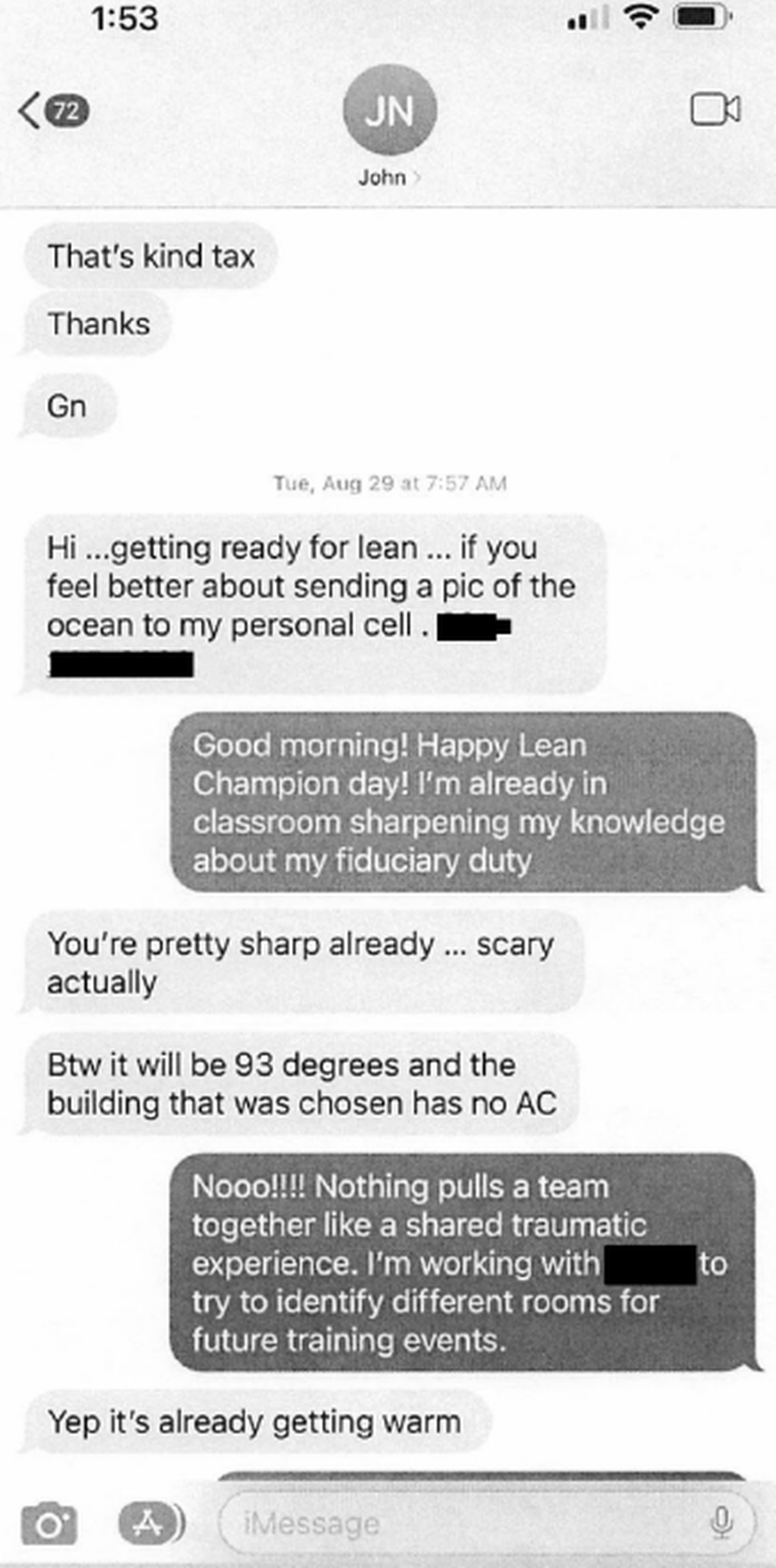 Interim county administrative officer John Nilon offered an employee his personal cell phone number on Aug. 29, 2023, after asking her for a selfie the previous day.