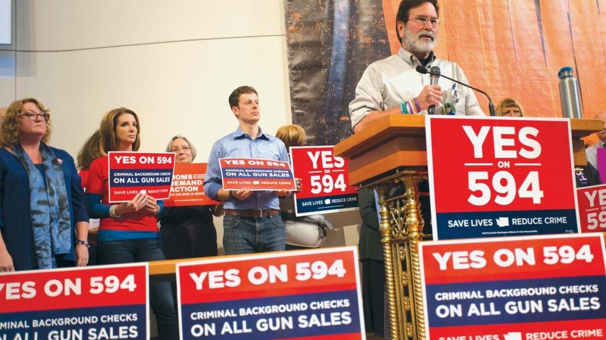 Richard Martinez of San Luis Obispo County, speaking in Seattle for Everytown for Gun Safety, hopes California’s new legislation will help prevent future tragedies like the one that took his son.