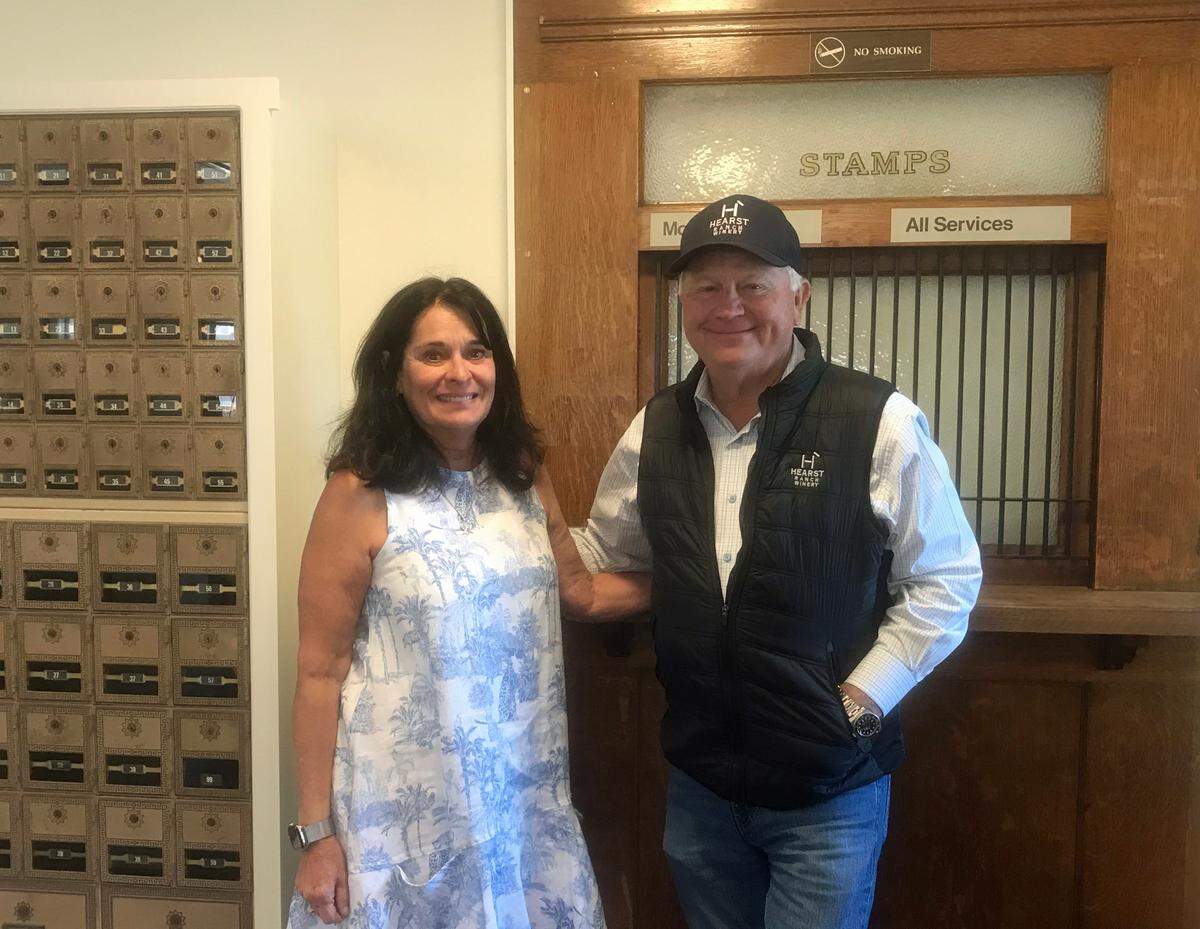 Debi and Jim Saunders, the current lessees of Sebastian’s General Store in Old San Simeon Village, are exhibiting historic U.S. Postal Service mailboxes and window in the newly renovated, 160-year-old building. Sebastan’s opened to the public on Friday, June 16, 2023, after being closed four years for renovations.