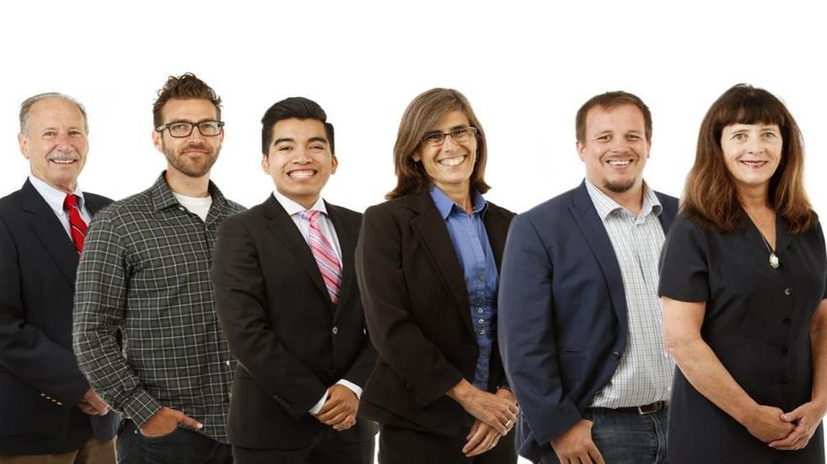 Retired Army Col. Mike Clark, jewelry store owner Aaron Gomez, Cal Poly student Christopher Lopez, architect Andrea “Andy” Pease, engineering supervisor Brett Strickland and teacher Mila Vujovich-La Barre are competing for the two, four-year San Luis Obispo City Council seats.