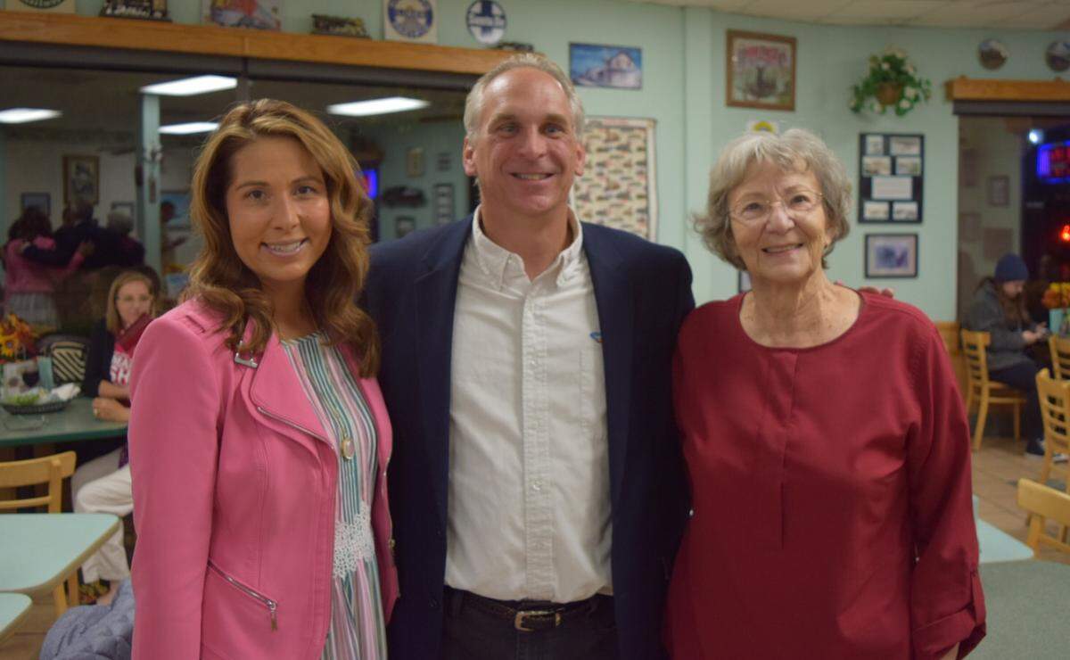 Grover Beach City Council members Mariam Shah, Jeff Lee and Barbara Nicolls pose for a picture on Nov. 6, 2018, at Station Grill in Grover Beach as they await election results. Lee was running for Grover Beach mayor, while incumbents Shah and Nicolls were running to hold their seats on the council. Nicolls won her race and served until June 2020, when she stepped down citing ongoing health issues.
