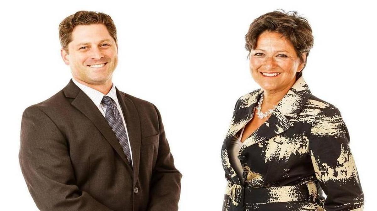 California Assembly candidates, Republican Jordan Cunningham and Democrat Dawn Ortiz-Legg.