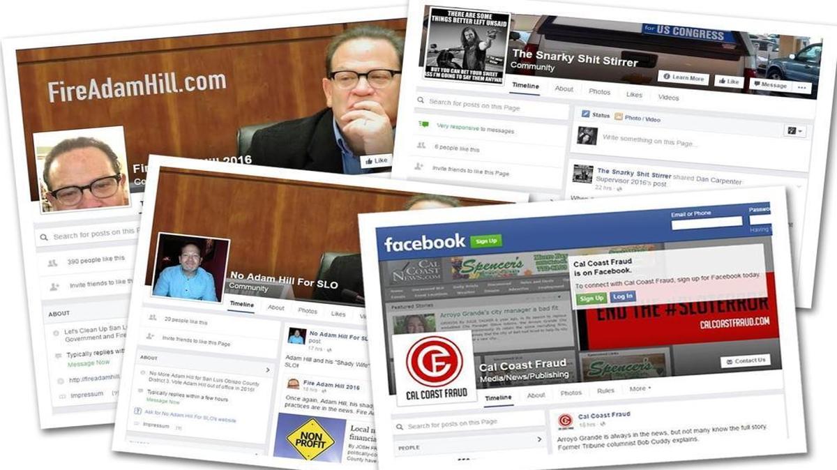 A collection of Facebook pages that run often- inflammatory critiques of candidates campaigning for the District 3 seat on the San Luis Obispo County Board of Supervisors.
