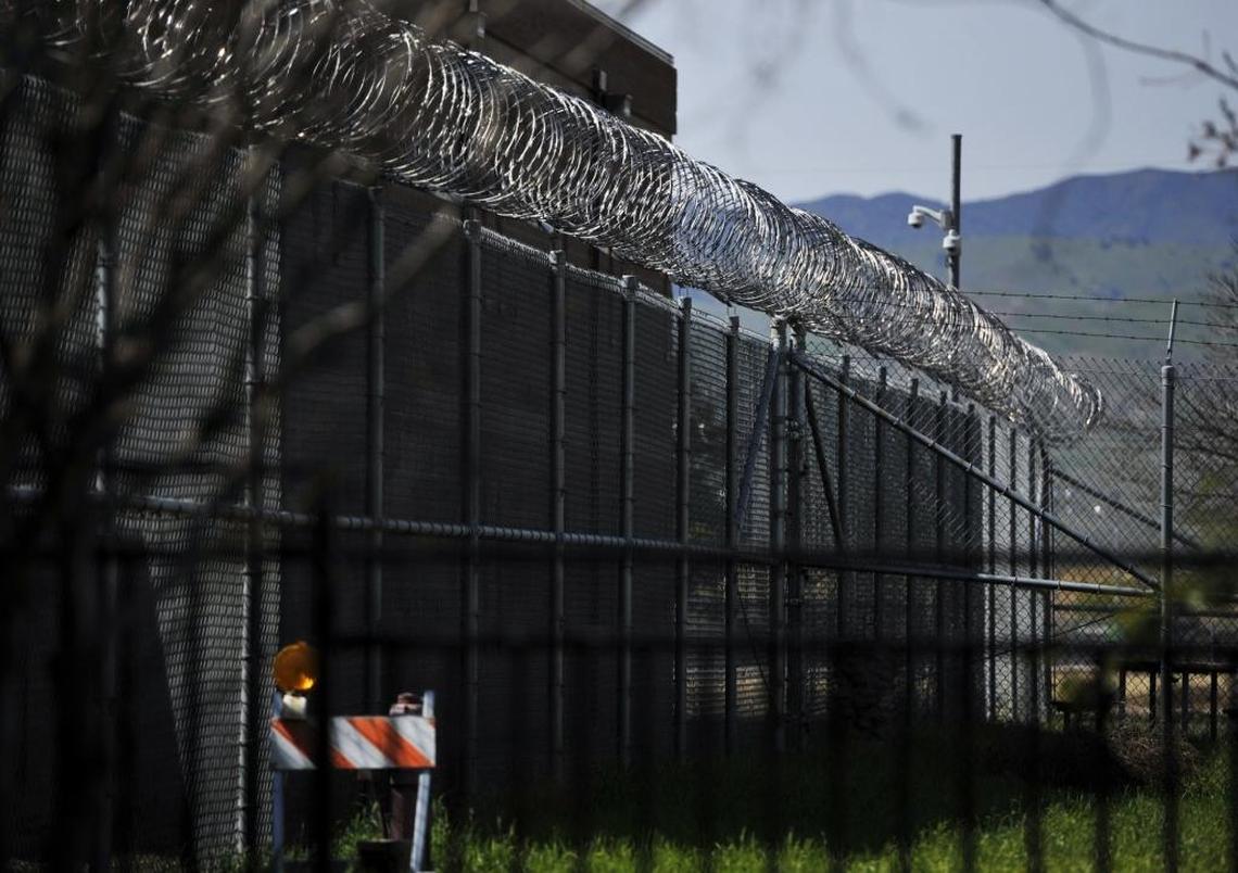 Barbed wire tops the fences at the closed Claremont Custody Center along West Gale Avenue in Coalinga.