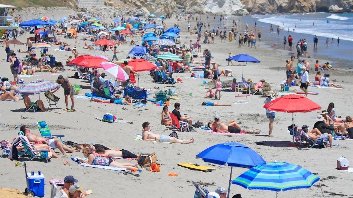 Avila Beach was full of revelers during Independence Day weekend. This July, the Central Coast recorded warmer than average temperatures.