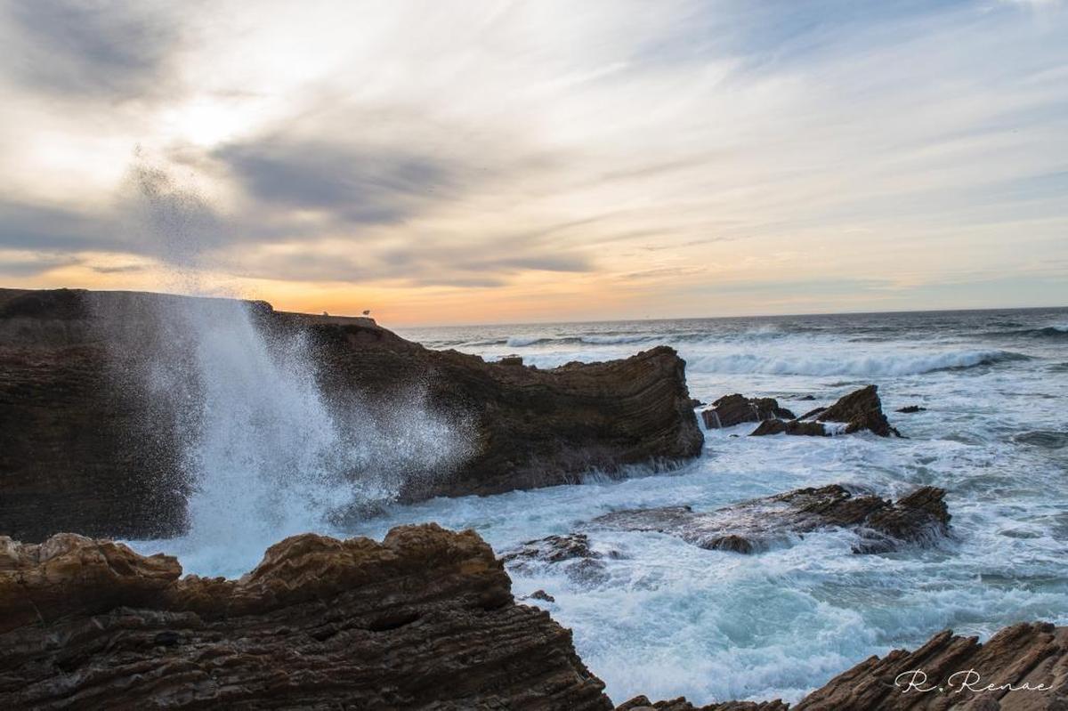 Waves crash on the rocks at Montana de Oro State Park near Los Osos, part of the San Luis Obispo Coastal District of State Parks.