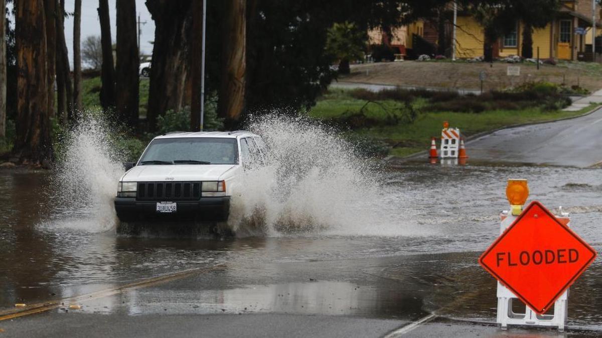 Highway 1 was closed and detoured at 12th Street in Oceano, but that didn’t stop a few from driving around signs on March 21, 2018.