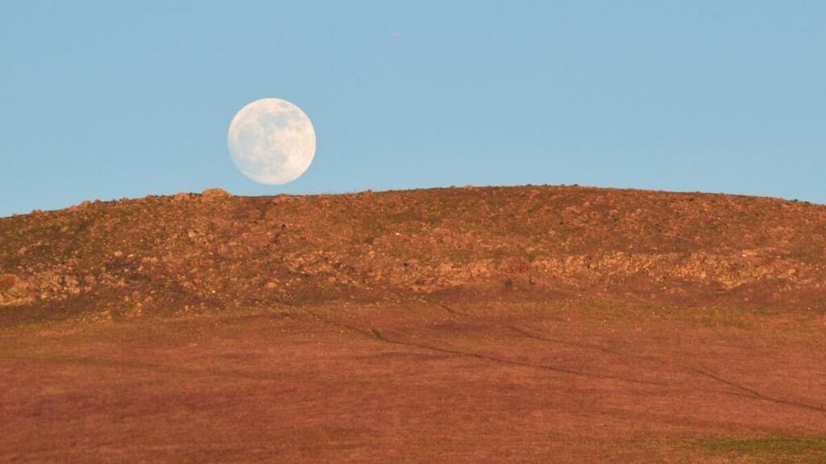 View of a full moon from near Harmony.