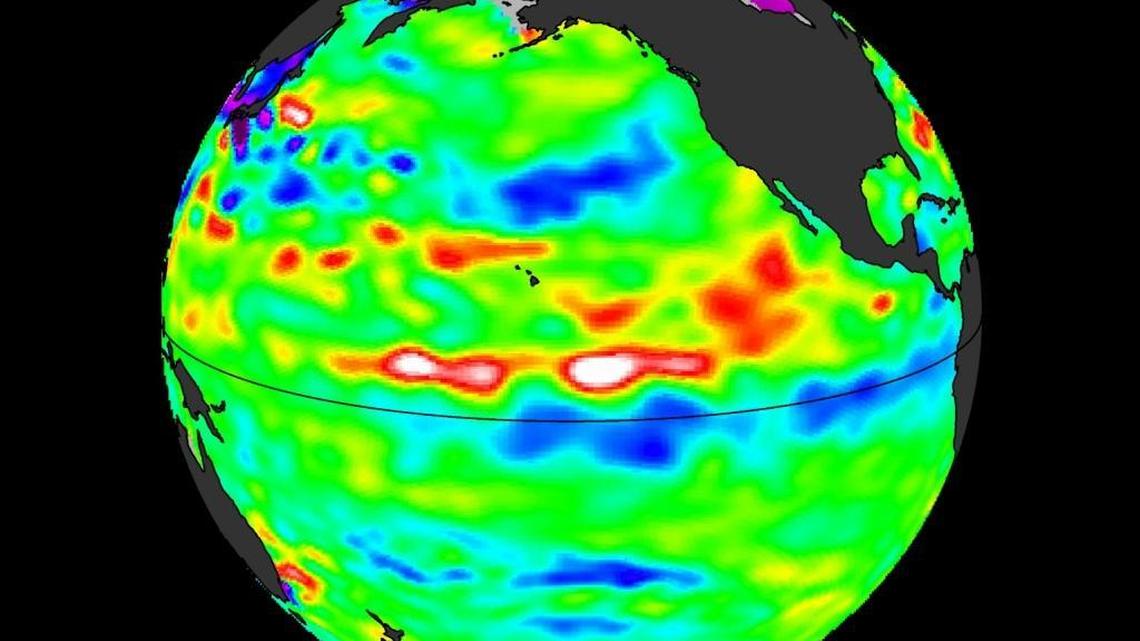 Imaging shows La Niña conditions in the Pacific Ocean.