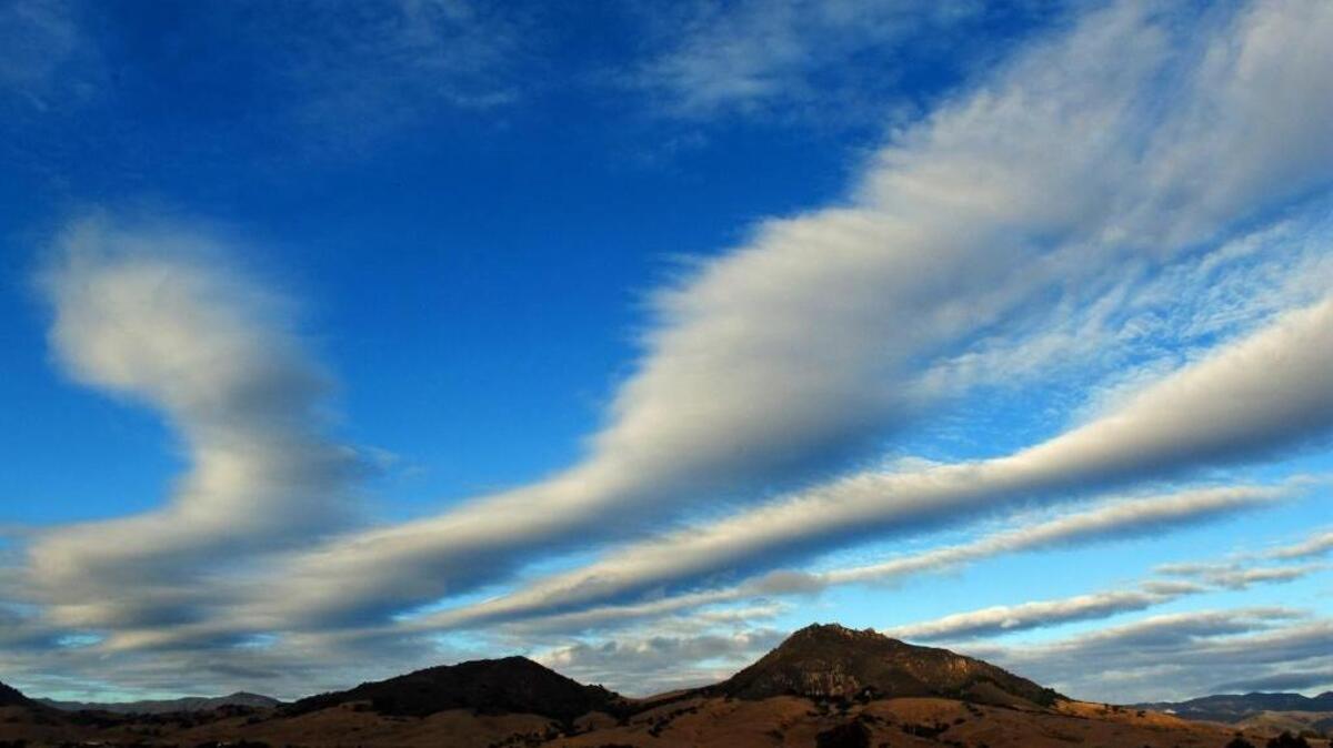 The jetstream produced standing wave clouds, also referred to as mountain clouds, Oct. 19 before a cold front produced rain the following morning. The jetstream is expected to shift southward again over the Central Coast on Friday into the following weekend.