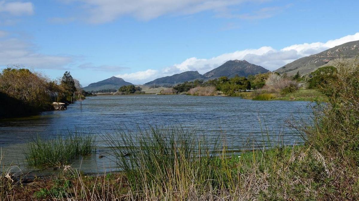 Laguna Lake on Friday. Recent rains have been gradually filling the lake, but little improvement in San Luis Obispo County’s larger lake and reservoir levels have been observed so far.