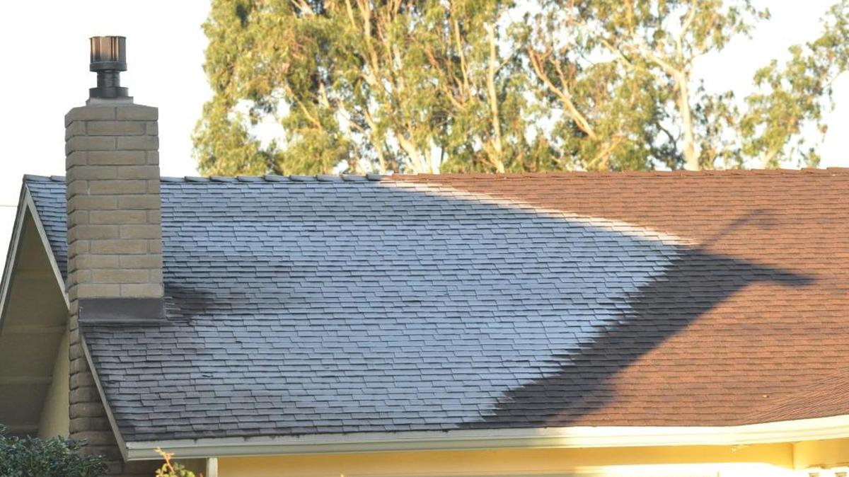 Frost is seen on a rooftop in Baywood Park.