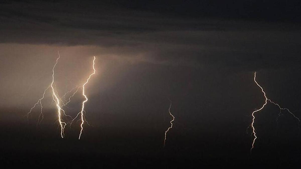 Lightning strikes the Santa Barbara Channel on Sunday, Sept. 10, 2017.