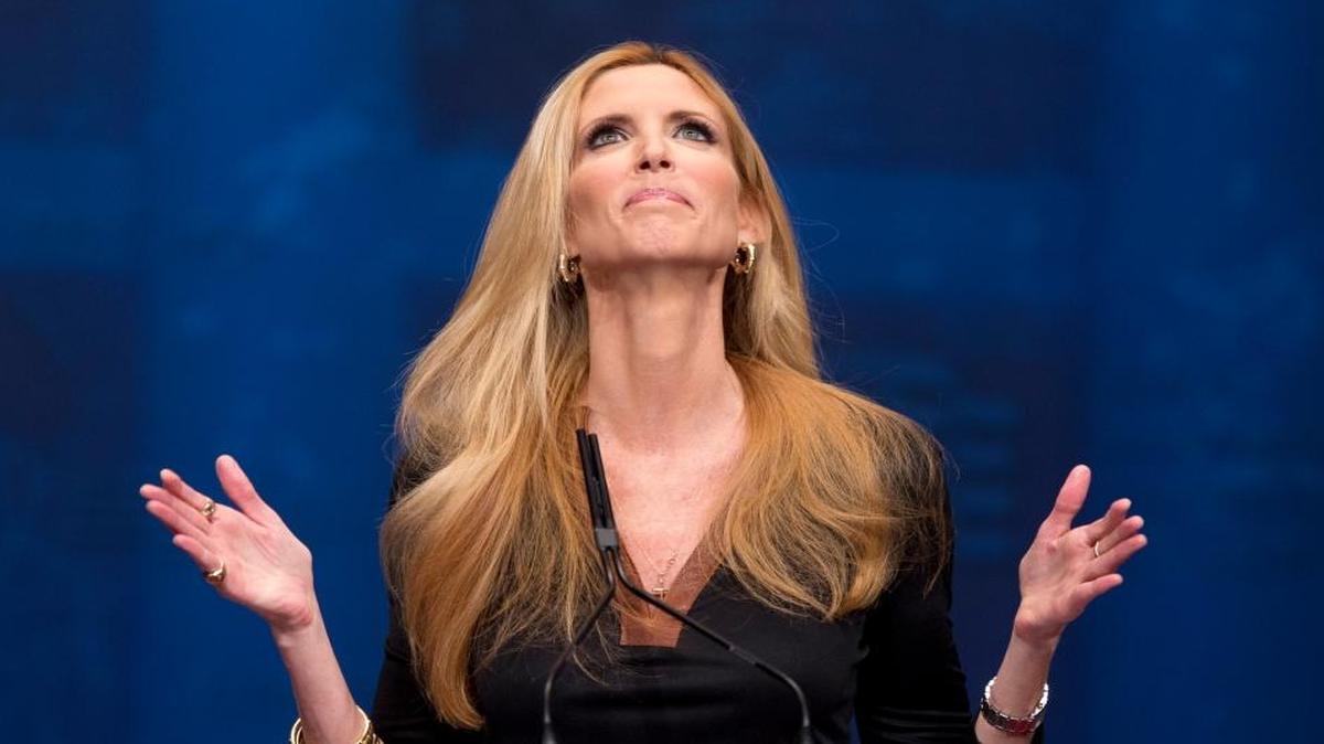 Ann Coulter gestures while speaking at the Conservative Political Action Conference, commonly referred to as CPAC, in Washington, D.C., on Friday, Feb. 10, 2012.