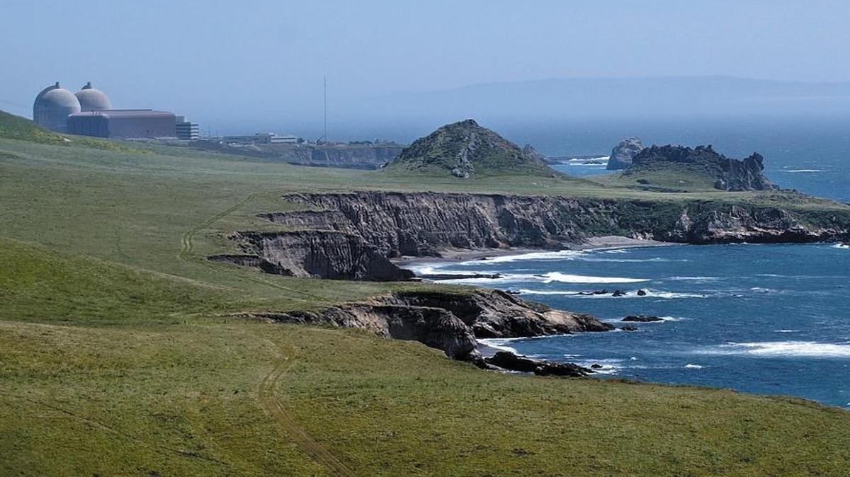 Diablo Canyon nuclear power plant is seen in the distance from the Point Buchon Trail.