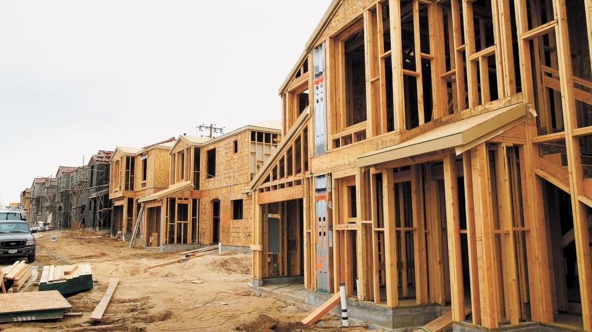 Home construction underway early this year at The Cove at River Oaks in Paso Robles.