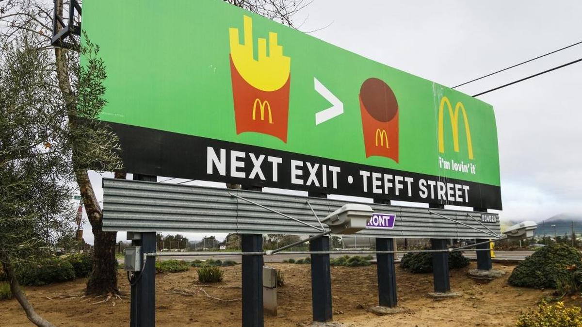 The McDonald's billboard on South Frontage Road in Nipomo.