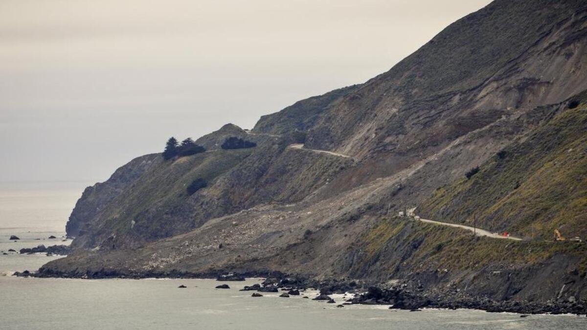 The massive Mud Creek Slide has wiped out a portion of Highway 1 south of Gorda.