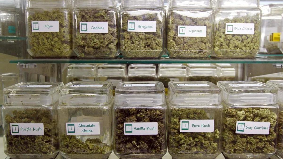 The San Luis Obispo County Board of Supervisors is considering a ban on storefront dispensaries where customers can check out products, such as these on display at the Indispensary in Colorado Springs.