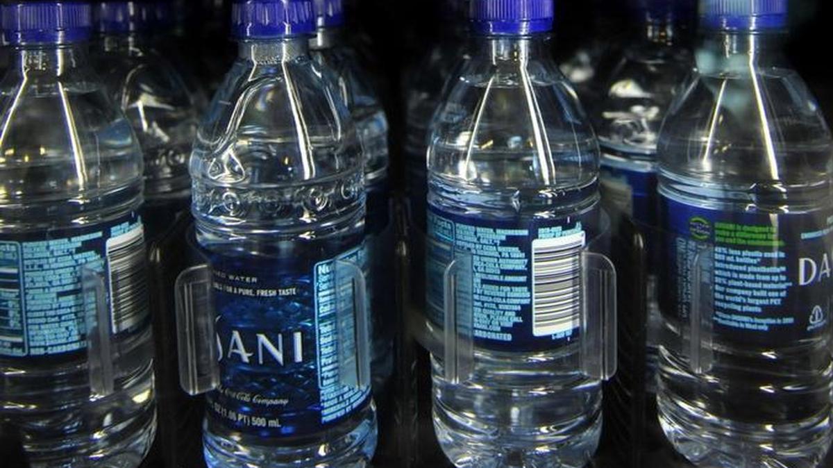 Bottles of water in a vending machine at the Concord-Carlisle High School in Concord, Mass., in 2010.