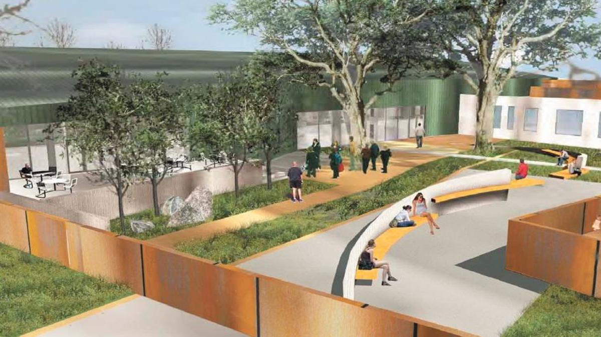 Rendering of the homeless services center at 40 Prado Road in San Luis Obispo. The shelter could be finished as early as October 2017.
