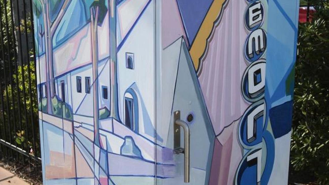 This painting by Robert Maja looks great on a utility box. It would look even better on a bigger canvas—like the side of a building.