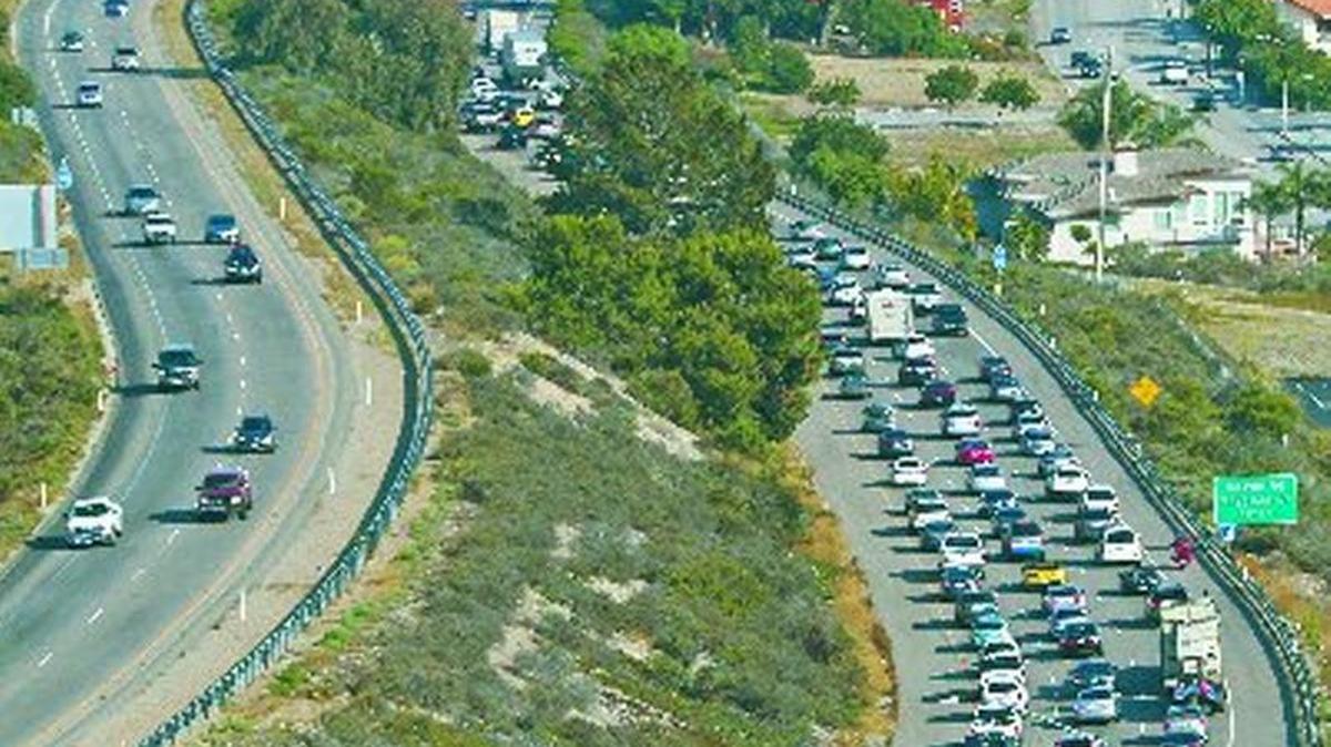Traffic is often bumper to bumper on southbound Highway 101 along the Shell Beach Straits.