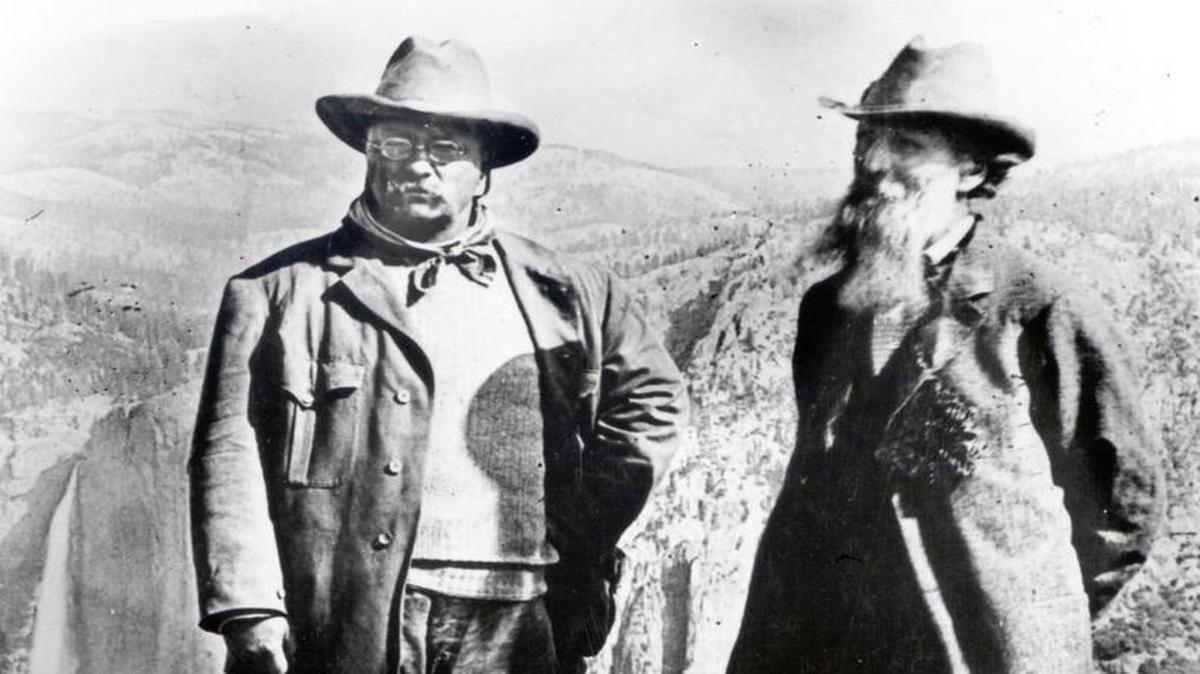 President Theodore Roosevelt and naturalist John Muir in May 1903 during a tour of Yosemite.