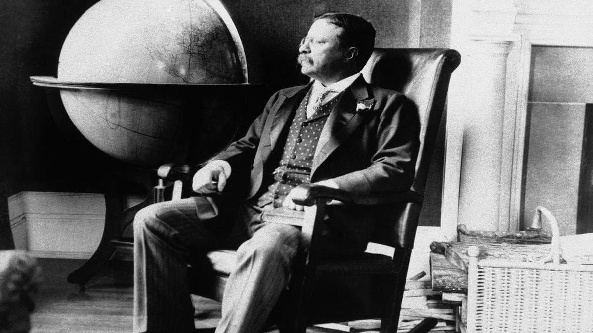 President Theodore Roosevelt pictured in his office at the White House on Dec. 8, 1908, in Washington.