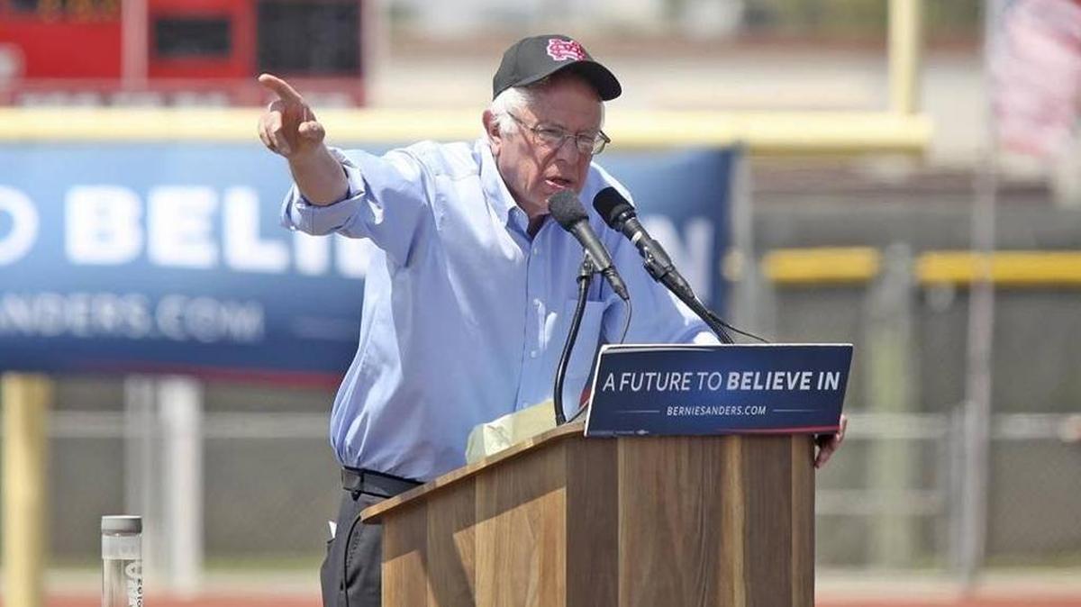 Bernie Sanders at a campaign rally in Santa Maria on May 28. Laura Dickinson