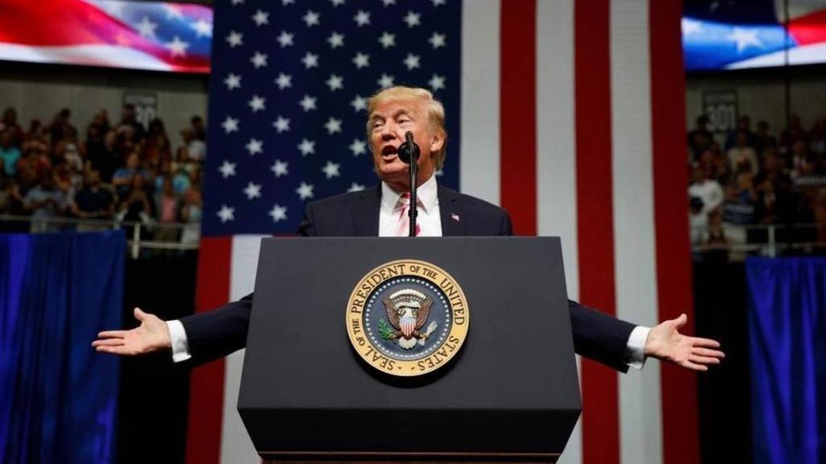 President Donald Trump speaks at a campaign rally for Sen. Luther Strange, R-Ala., Friday, Sept. 22, 2017, in Huntsville, Ala.