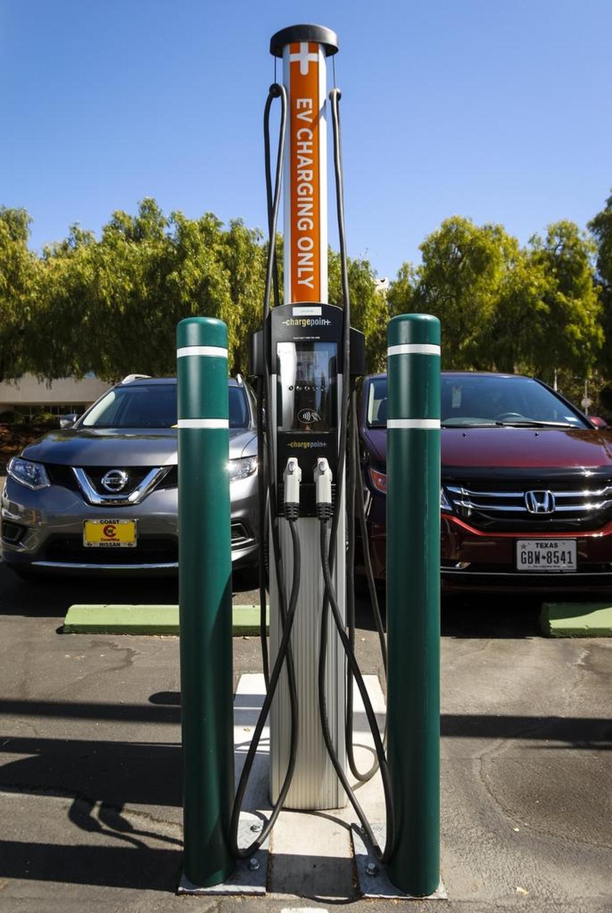 One of the electric vehicle charging stations at Cal Poly.