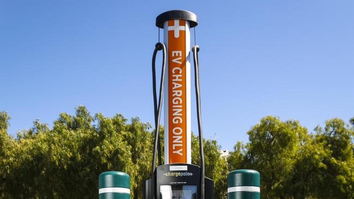 One of the 12 electric vehicle charging stations at Cal Poly.