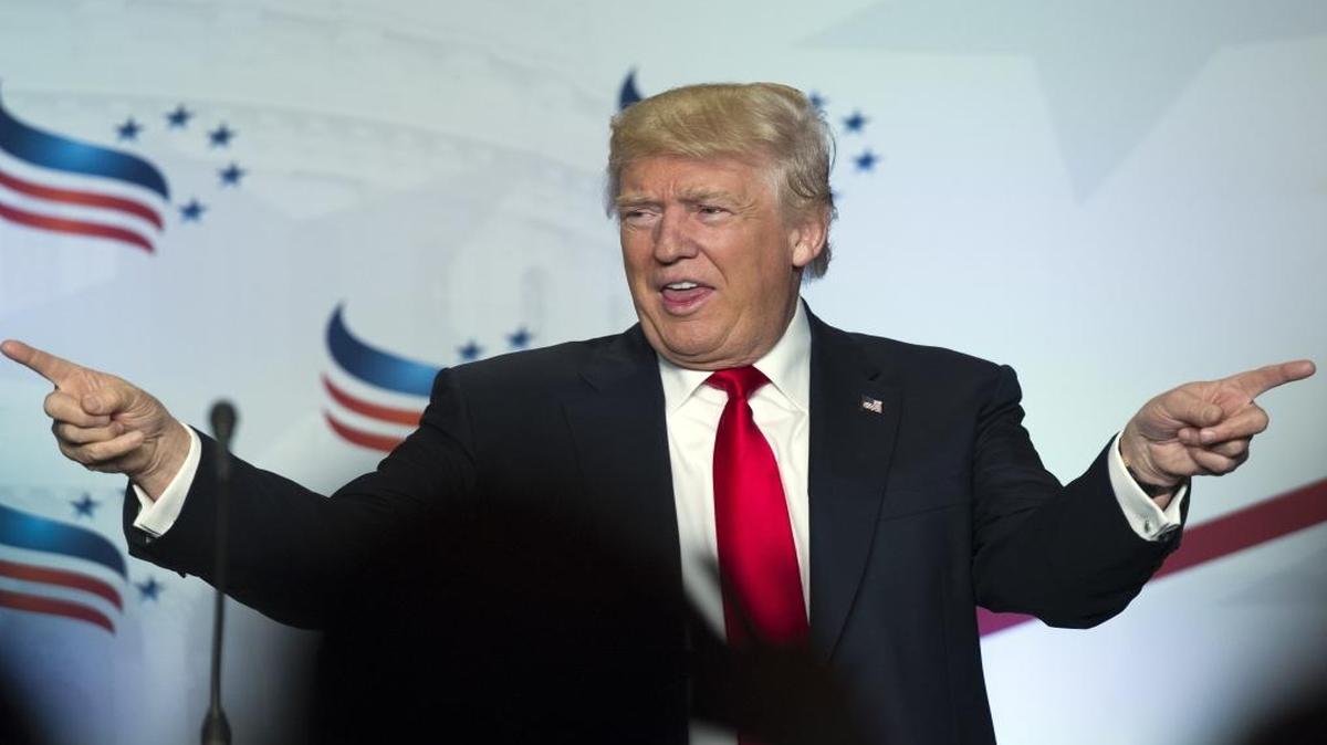 Republican presidential candidate Donald Trump at the Faith and Freedom Coalition’s Road to Majority Conference in Washington on June 10.