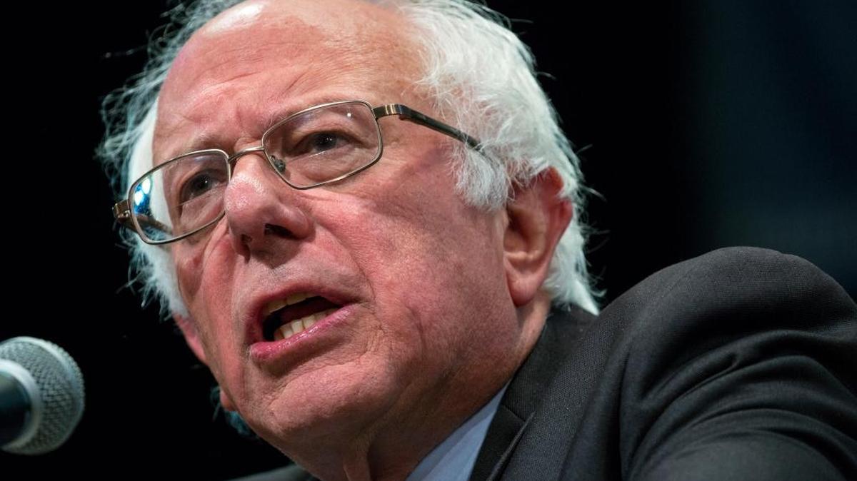 Democratic presidential candidate Sen. Bernie Sanders, I-Vt., addresses supporters in New York on June 23.